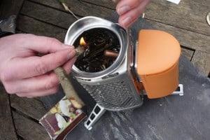 Lighting the Biolite camping stove