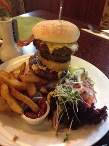 Giant burger at the Wheatsheaf in Low Lorton