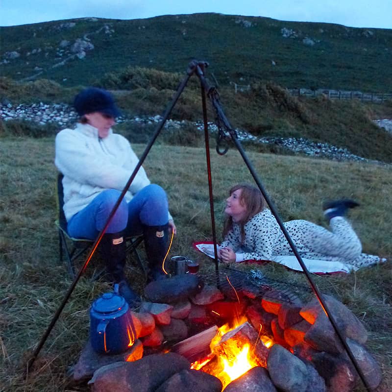 Campfire cooking in Wales